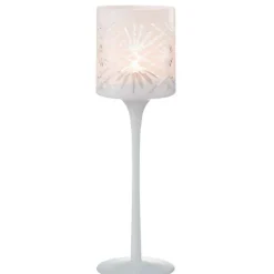 PARIS PRIX - Photophore sur pied déco "santorini" 30cm blanc