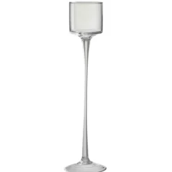 PARIS PRIX - Photophore sur pied "verre" 42cm transparent