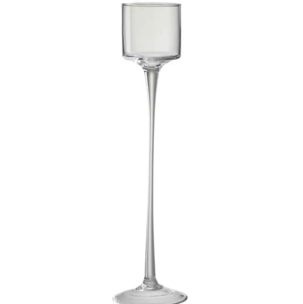 PARIS PRIX - Photophore sur pied "verre" 42cm transparent