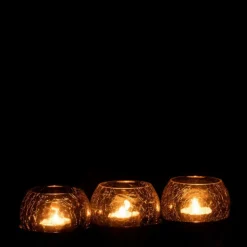 PARIS PRIX - Photophore verre craquelé 