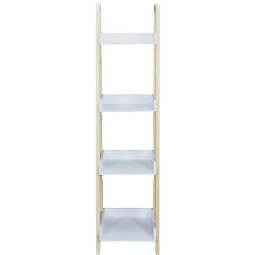 PARIS PRIX - Étagère déco 4 niveaux "bois" 117cm blanc