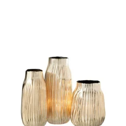 PARIS PRIX - Vase à rainures en verre 