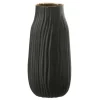 PARIS PRIX - Vase à rainures en verre "louis" 26cm noir