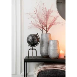 PARIS PRIX - Vase déco "irrégulier rugueux" 31cm argent