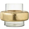 PARIS PRIX - Vase design "bague" 33cm or & transparent