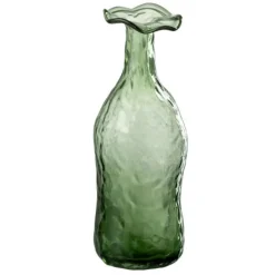 PARIS PRIX - Vase design en verre "eclosion" 27cm vert