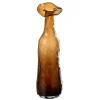 PARIS PRIX - Vase design en verre "eclosion" 33cm marron