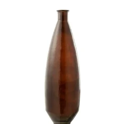 PARIS PRIX - Vase design en verre "cuiso" 81cm marron foncé