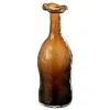 PARIS PRIX - Vase design en verre "eclosion" 27cm marron