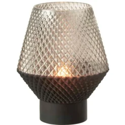 PARIS PRIX - Vase design en verre "vuoto" 22cm gris