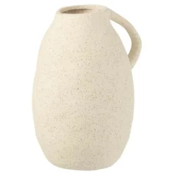 PARIS PRIX - Vase design en céramique "cruche" 25cm beige