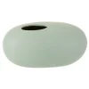 PARIS PRIX - Vase design "ovale céramique" 25cm vert pastel