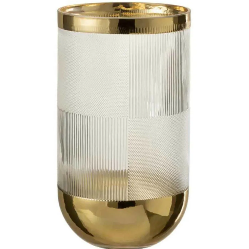 PARIS PRIX - Vase design "sucomba" 27cm transparent & or