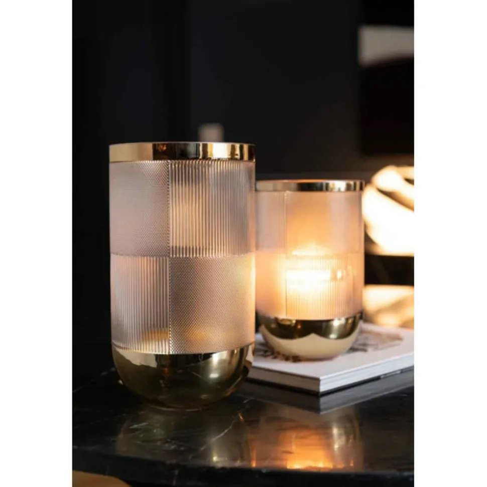 PARIS PRIX - Vase design "sucomba" 27cm transparent & or