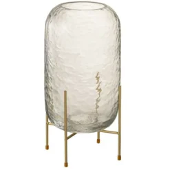 PARIS PRIX - Vase sur pied en verre "pieto" 30cm transparent