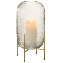 PARIS PRIX - Vase sur pied en verre "pieto" 30cm transparent