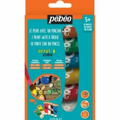 PÉBÉO - Kit découverte peinture acrylique - 6 couleurs - 6 x 20 ml
