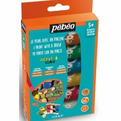 PÉBÉO - Kit découverte peinture acrylique - 6 couleurs - 6 x 20 ml
