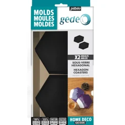 PÉBÉO - Kit deux moules dessous de verre hexagonaux