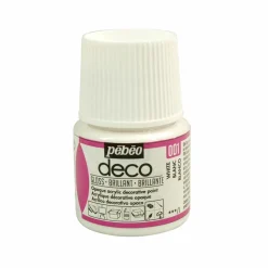 PÉBÉO - Peinture acrylique opaque brillante - blanc - 45 ml