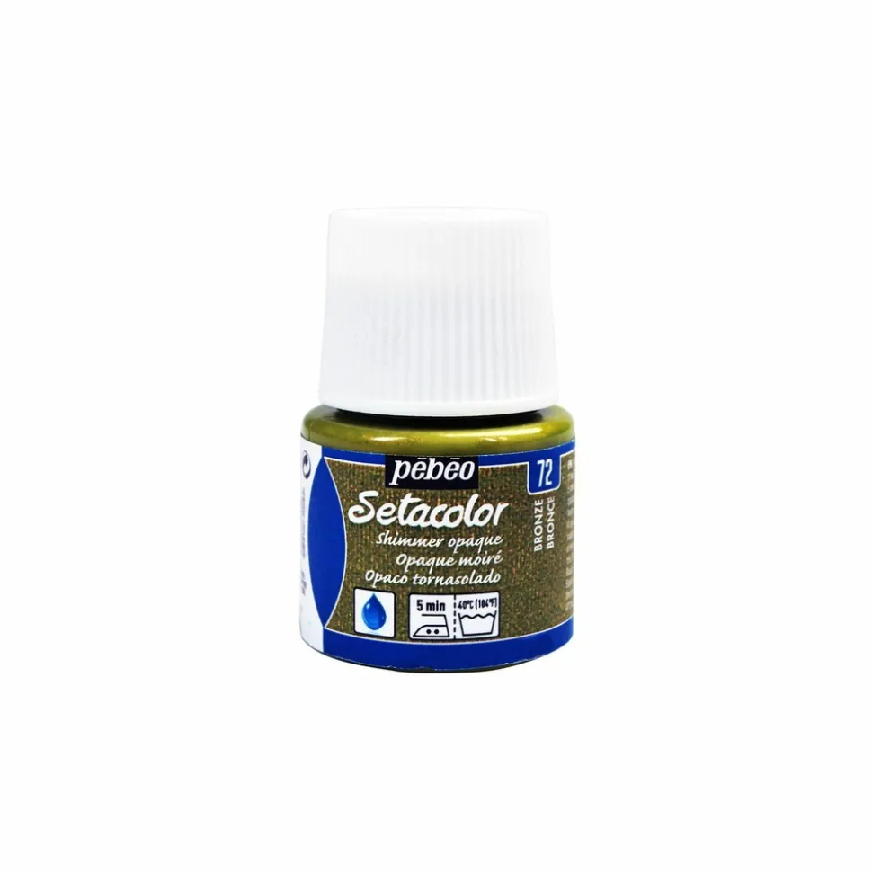 PÉBÉO - Peinture textile setacolor opaque efffet métallique - bronze - 45 ml