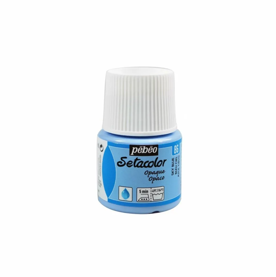 PÉBÉO - Peinture textile setacolor opaque - bleu ciel - 45 ml