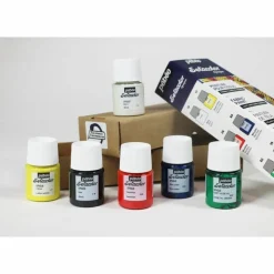 PÉBÉO - Set de 6 peintures pour tissus clairs et foncés setacolor - 6 x 20 ml