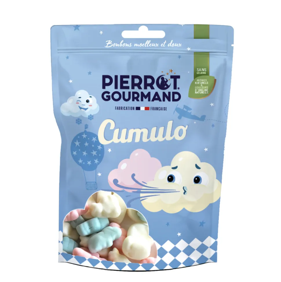 PIERROT GOURMAND - Sachet de bonbons 'Cumulo', saveurs fruitées - 80g