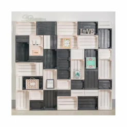 PINUS - Caisse de rangement en pin petit modèle 31 x 23 x 15 cm blanc