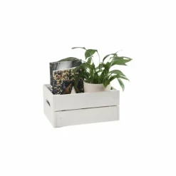 PINUS - Caisse de rangement en pin petit modèle 31 x 23 x 15 cm blanc