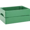 PINUS - Caisse de rangement en pin petit modèle 31 x 23 x 15 cm vert menthe