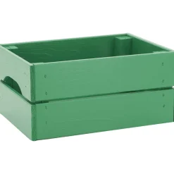 PINUS - Caisse de rangement en pin petit modèle 31 x 23 x 15 cm vert menthe