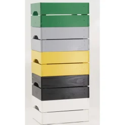 PINUS - Caisse de rangement en pin petit modèle 31 x 23 x 15 cm vert menthe