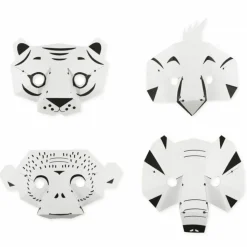 PIROUETTE CACAHOUÈTE - Kit créatif - 4 masques de la jungle à fabriquer et décorer