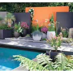 POETIC - Pot Egg Graphit en polypropylène anthracite - D.50 cm