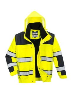 PORTWEST - Blouson hivis 3 en 1 couleur : jaune/noir taille s - portwest