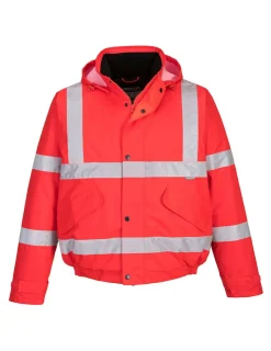 PORTWEST - Blouson hi-vis couleur : rouge taille m - portwest
