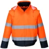 PORTWEST - Blouson hv 2-en-1 hv doublé polaire couleur : orange/marine taille m - portwest