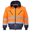 PORTWEST - Blouson pilote 3 en 1 haute visibilité couleur : orange/marine taille s - portwest