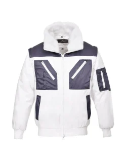 PORTWEST - Blouson pilote bicolore couleur : blanc taille 4xl - portwest