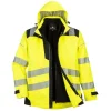 PORTWEST - Blouson pw3 3-en-1 haute visibilité couleur : jaune/noir taille s - portwest