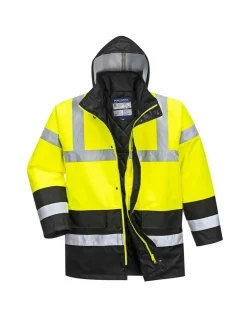 PORTWEST - Parka bicolore traffic couleur : jaune/noir taille l - portwest