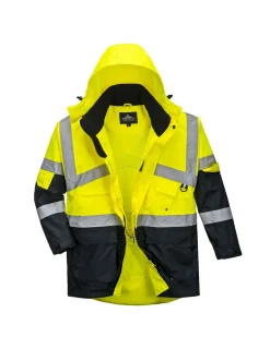 PORTWEST - Parka bicolore respirant hi-vis couleur : jaune/marine taille xs - portwest