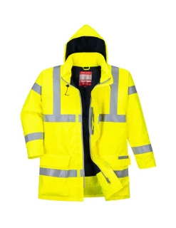 PORTWEST - Parka bizflame rain hi-vis multirisque couleur : jaune taille l - portwest