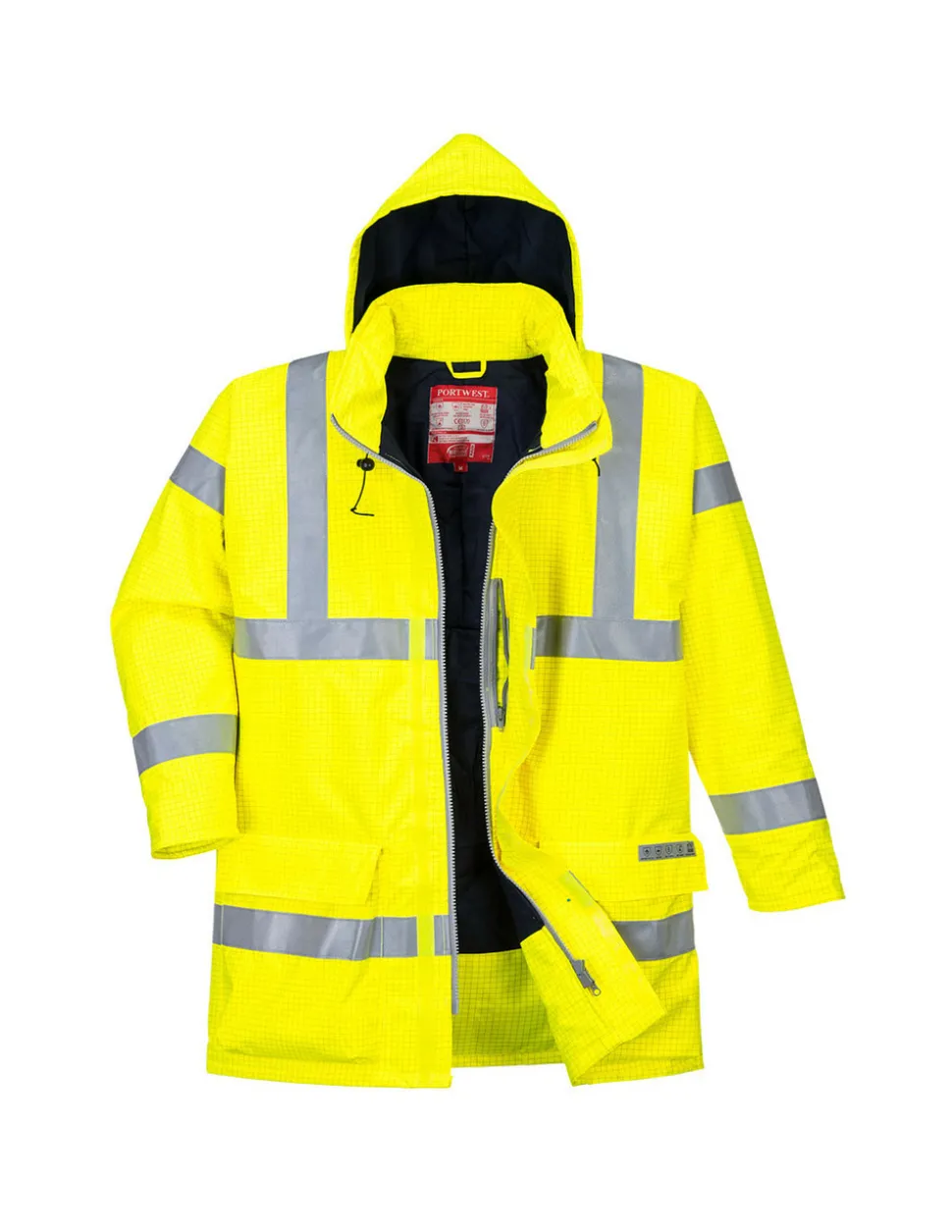 PORTWEST - Parka bizflame rain hi-vis multirisque couleur : jaune taille l - portwest