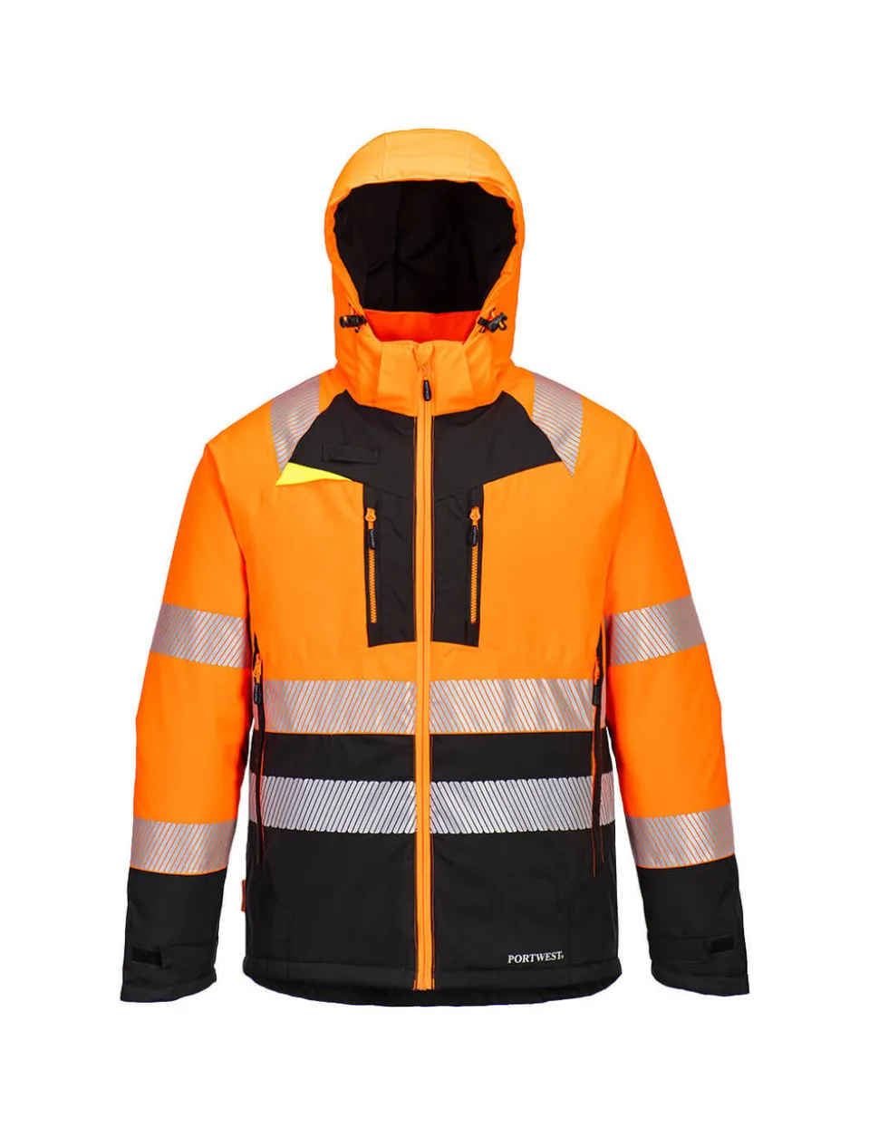 PORTWEST - Parka d'hiver dx4 hi-vis class 2 - taille xl - orange/noir - portwest