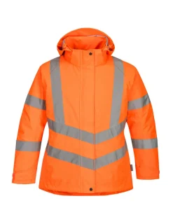 PORTWEST - Parka d'hiver haute visibilité pour femme couleur : orange taille l - portwest