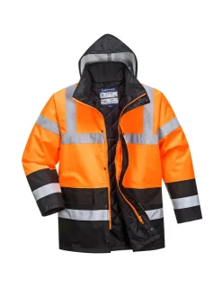 PORTWEST - Parka hv bicolore couleur : orange/noir taille xl - portwest