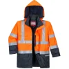 PORTWEST - Parka hv bizflame rain multi-risques couleur : orange/marine taille xxl - portwest