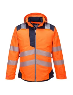 PORTWEST - Parka hv pw3 couleur : orange/marine taille s - portwest